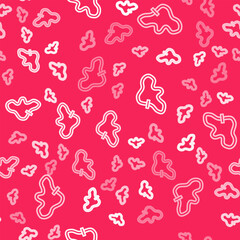 White line Racing track icon isolated seamless pattern on red background. Vector