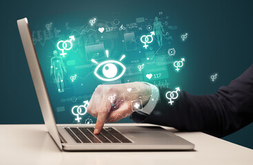 hand browsing on the internet for medical issues