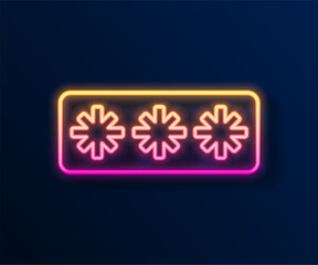 Glowing neon line Password protection and safety access icon isolated on black background. Security, safety, protection, privacy concept. Vector