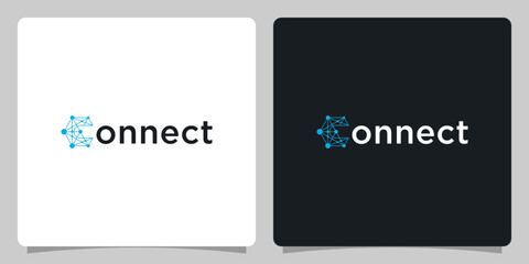 C Letter with Dots Connected Circles as Network Logo