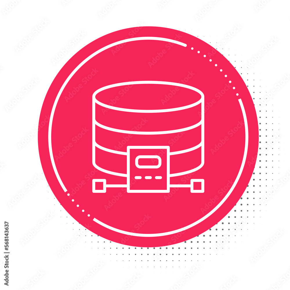 Poster white line cloud database icon isolated on white background. cloud computing concept. digital servic