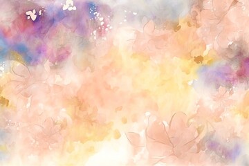 Abstract watercolor background with flowers.