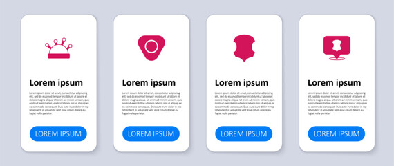 Set Leather, Sewing chalk and Needle bed and needles. Business infographic template. Vector