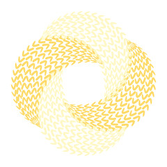 abstract yellow arrows spiral vector bagel