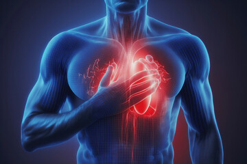 Heart Attack Illustration. Generative AI