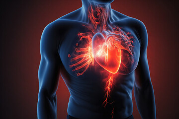 Heart Attack Illustration. Generative AI