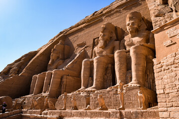 Statues of Ramses the Great at Abu Simbel, Egypt.