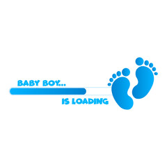 Baby Boy is Loading Design concept on Transparent Background