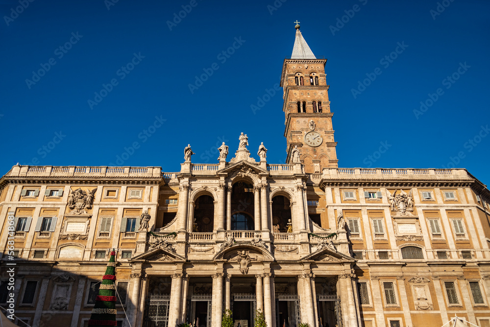 Wall mural the facade of basilica di santa maria maggiore in rome, italy