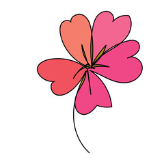 Hand drawn abstract doodle flowers png