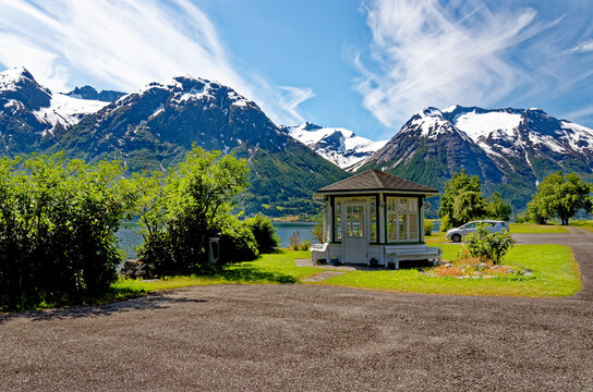 Mountain road in Hellesylt Geiranger - Norway