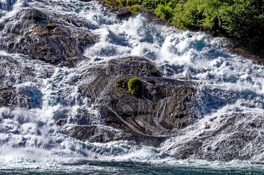 Landscape with Hellesyltfossen waterfall - Geiranger, Norway