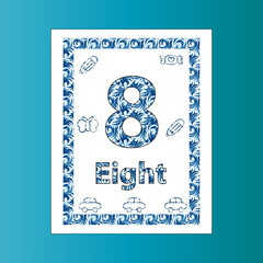 English number in a nice worksheet for kids