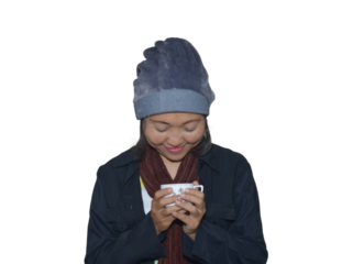 person with a cup of tea