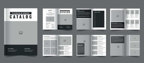 Fototapeta na wymiar Minimal product catalog template and catalogue layout design or company brochure, magazine