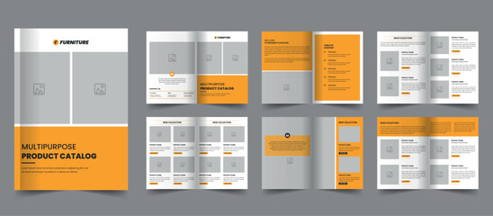 Fototapeta na wymiar product catalog template and business catalogue brochure design, minimal magazine, interior, portfolio
