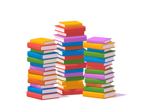 Pile of Colorful Books. Low Poly Dimetric Illustration