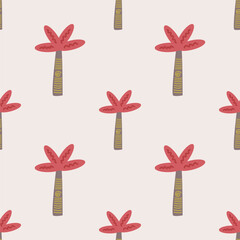 Tree seamless pattern repeat nature background illustration for wall art, hardcover, fabric, textile, wallpaper and web and print.