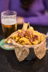 Fries with bacon and cheddar