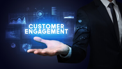 Hand of Businessman holding motivational message