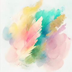 Soft and colorful watercolor paint strokes textures