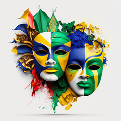 Carnival Brazilian mask isolated on white