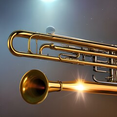 Obraz na płótnie Canvas A trumpet made of the sun_s rays, Generative AI