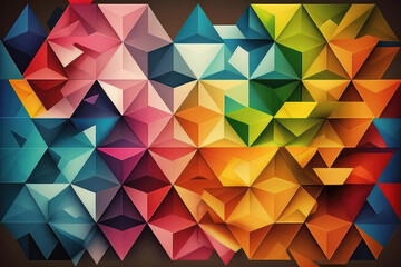 Abstract Geometric Shapes with Shades of Colors. Generative AI