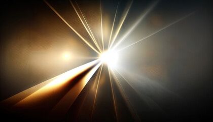 Light ray from sun that shines through gap, sun rays, flares, spotlighting background with Generative Ai.