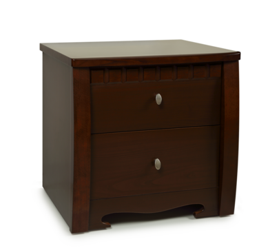 wooden bedside table isolated