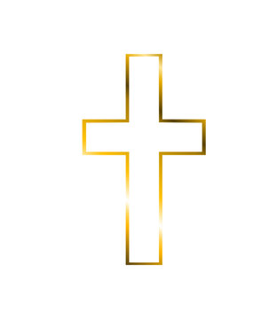 vector golden cross, Easter cross clipart. Floral crosses illustration