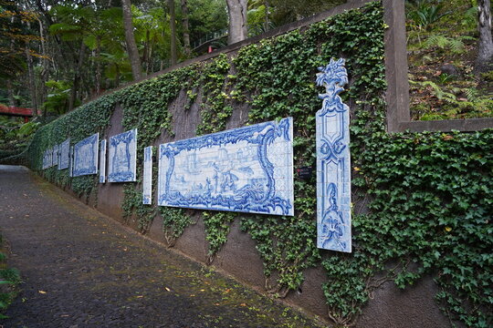 Tropischer Garten Monte Palace, Ausstellung von alter portugiesisches Fliesenkunst, Funchal, 04.02.2023