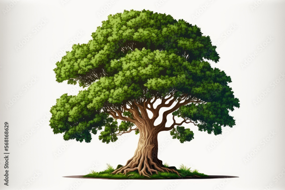 Poster tree with a white background, isolated. generative ai