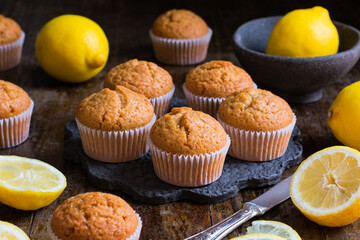 Magdalenas caseras de limón y miel 