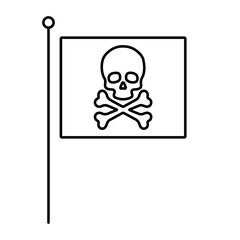 danger flag icon on white background, vector illustration.