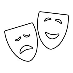 comedy icon on white background, vector illustration.