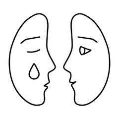 comedy icon on white background, vector illustration.