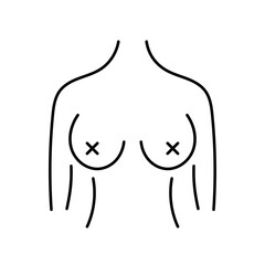Obraz premium female breast icon on white background, vector illustration.