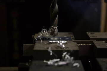 Drilling work in the machining center
