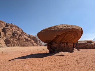 Wadi Rum Desert, Jordan. The red desert and Jabal Al Qattar mountain.Where some famous movies where...
