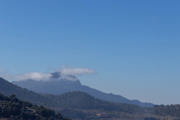 clouds over the mountains
