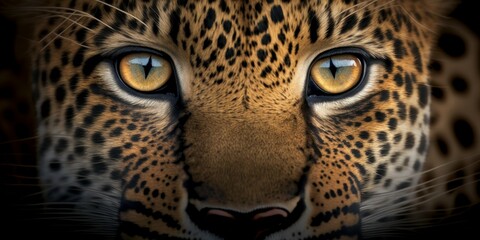 Close up photo of a leopard - created with generative AI technology
