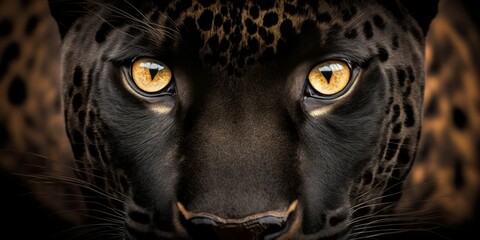 Close up photo of a panther - created with generative AI technology