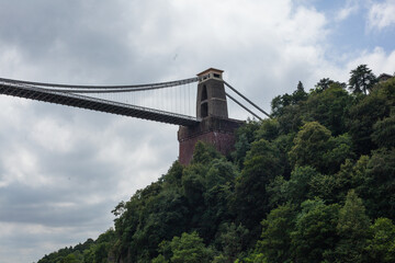 suspension bridge over the river
