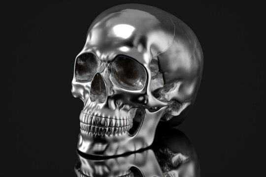 a metal skull. Generative AI