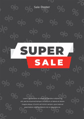 Minimalistic sale poster. Trendy style for business. Cover, banner, template, background. Super sale concept. Vector illustration