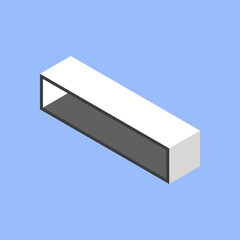 Books shelf isometric set. 3d furniture for home decor. Vector illustration concept