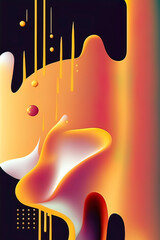 Abstract bright cover background, liquid multi-colored paints, poster. AI