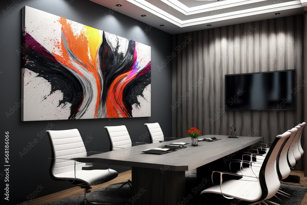 Canvas Prints meeting room decor in a contemporary design,. Generative AI