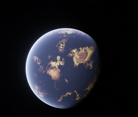 Planet, space, 3d illustration, 3d rendering